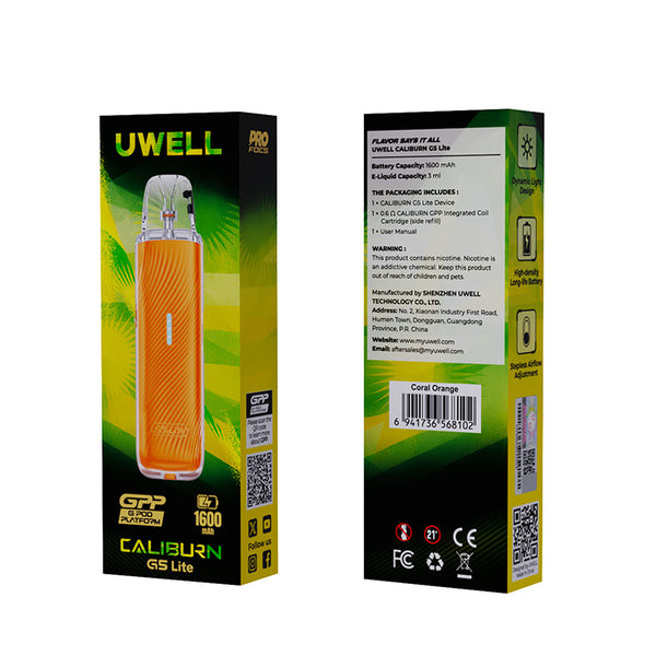 Uwell Caliburn G5 Lite Pod System Kit 1600mAh 3ml – Uwell – Image 11