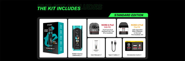 Kit système Pod SMOK Nord 6 3800 mAh 5 ml (80 W max.) – Kit système Pod SMOK Nord 6 3800 mAh 5 ml (80 W max.)
