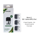 Cartouche SMOK Novo 2 Pod 2ml (3 pièces/paquet) – Novo 2X Meshed 0.9ohm MTL - 1Pack
