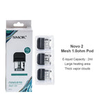 Cartouche SMOK Novo 2 Pod 2ml (3 pièces/paquet) – Novo 2X Meshed 0.9ohm MTL - 1Pack
