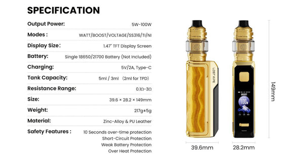 Lost Vape Thelema Solo 100 Pro Mod Kit with Centaurus Sub Ohm V2 Tank 5ml – Lost Vape Thelema Solo 100 Pro Mod Kit with Centaurus Sub Ohm V2 Tank 5ml
