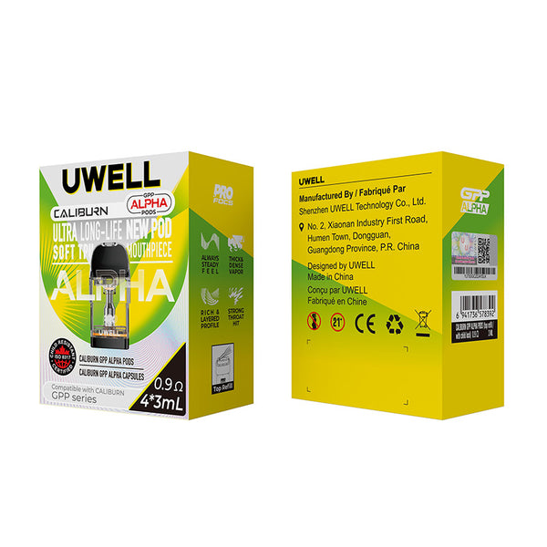 Uwell Caliburn GPP Alpha Cartridge – 0.9ohm - Top Refill(4pcs/pack)
