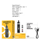 Voopoo Drag S3 60W Box Mod Kit with PnP X Cartridge MTL Pod 3000mAh 5ml – Brown - Drag S3 Kit
