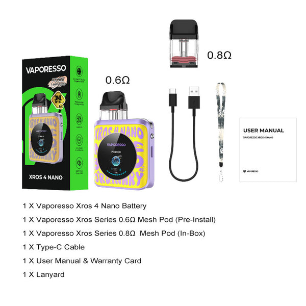 Vaporesso XROS 4 Nano Pod System Kit 1350mAh 3ml (SALE) – Vaporesso XROS 4 Nano Pod System Kit 1350mAh 3ml (SALE)
